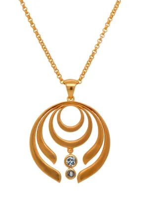 Strength Pendant 24K Gold Vermeil in Blue Topaz