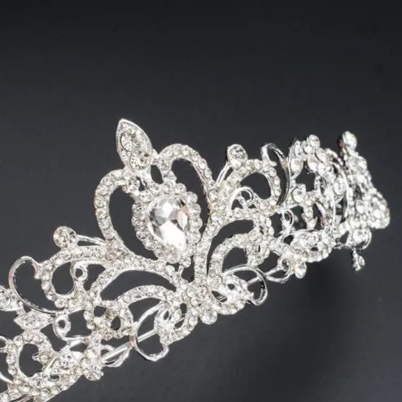 Stunning Royal Zircon Crystal Bridal Tiara Headpiece