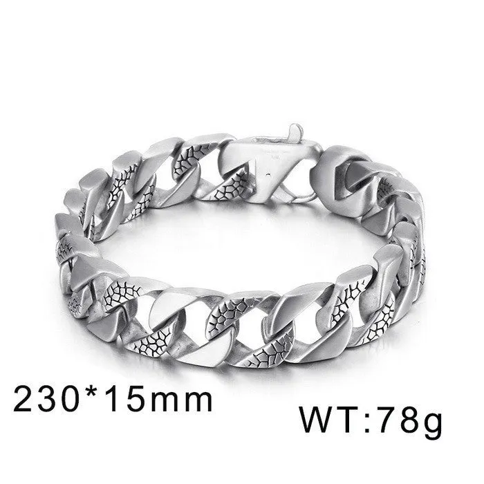 Stylish Titanium Steel Snake Pattern Bracelet for Men by Planderful Collection