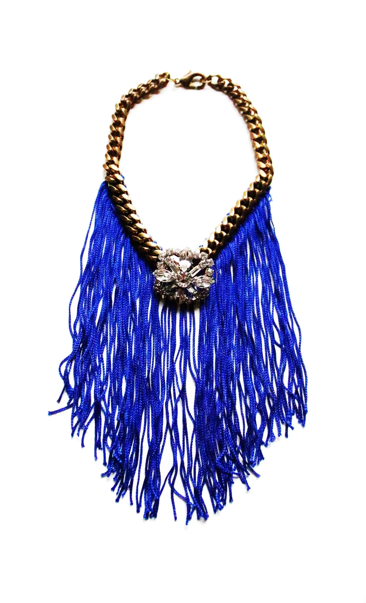 Swarovski Crystal Cobalt Fringe Necklace