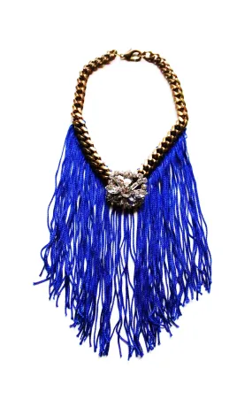 Swarovski Crystal Cobalt Fringe Necklace