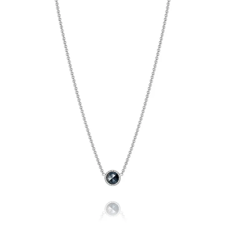 Tacori Petite Floating Bezel Black Onyx Silver Necklace SN15419