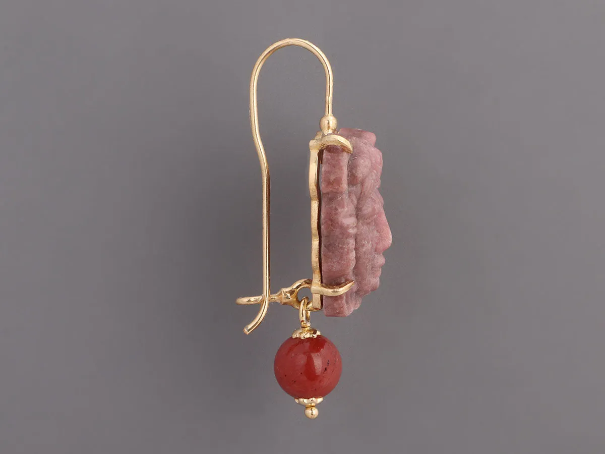 Tagliamonte 18K Gold-Plated Carved Ruby Jasper Pierced Drop Earrings