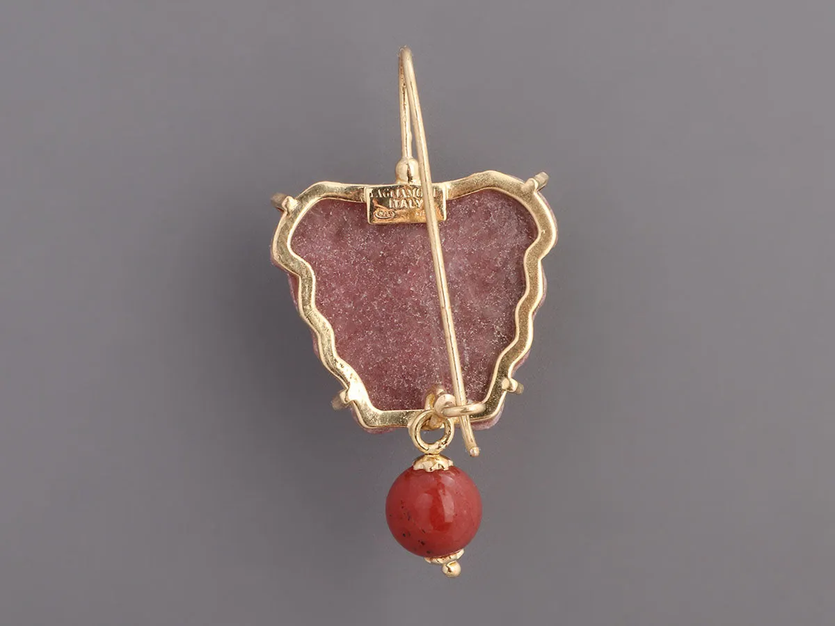 Tagliamonte 18K Gold-Plated Carved Ruby Jasper Pierced Drop Earrings