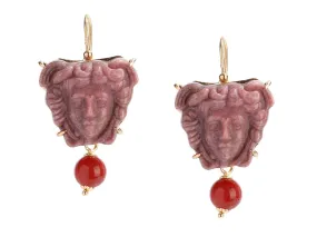 Tagliamonte 18K Gold-Plated Carved Ruby Jasper Pierced Drop Earrings