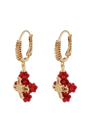 Tao Croix Perle Earrings in Gold / Coral Beads