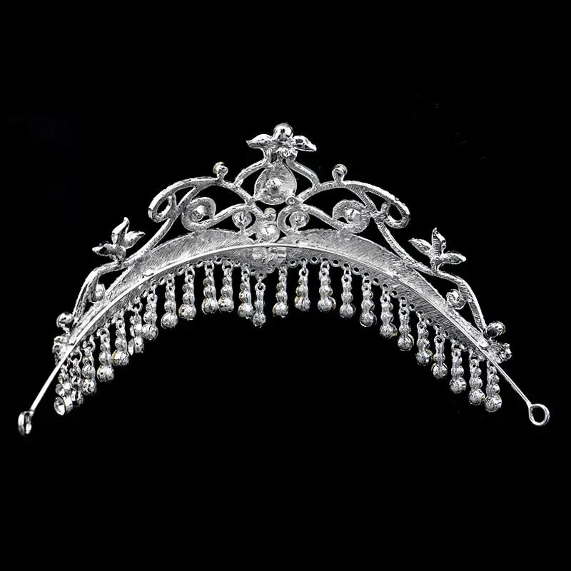 Tassel Fringe Bridal Tiara Crystal Crown Wedding Hair Accessory