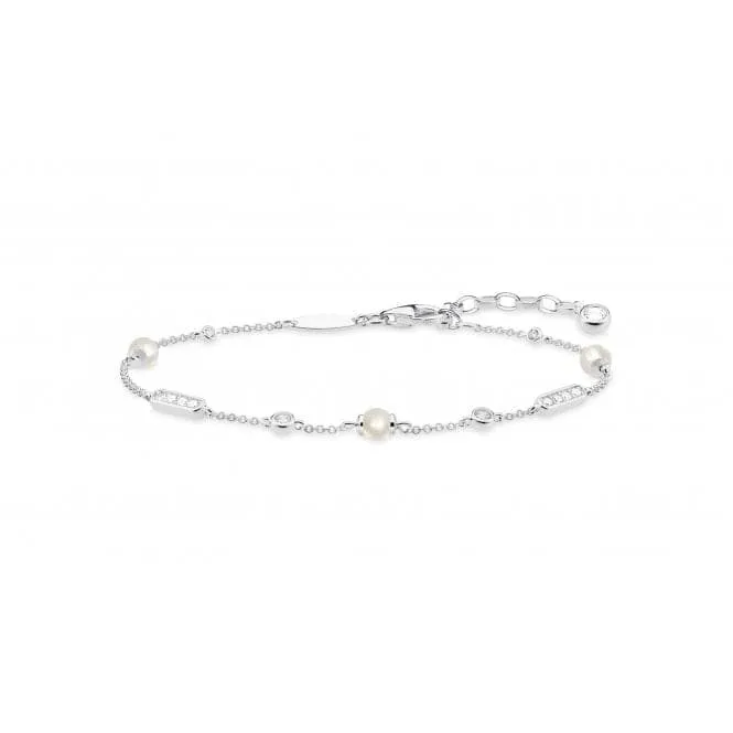 Thomas Sabo White Silver Pearl Bracelet A1919-167-14-L19v