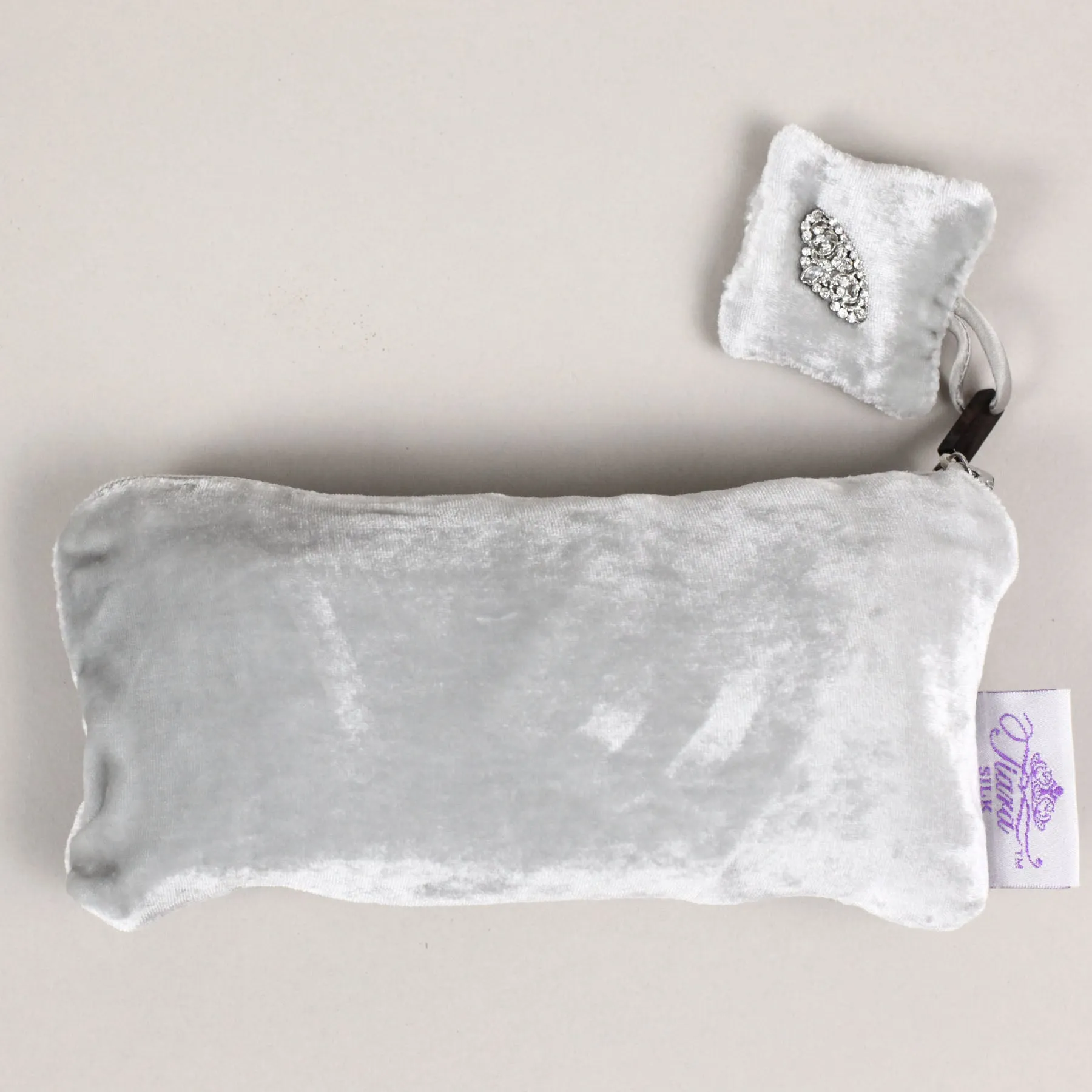 tiara silks® aromatherapy silk pillowcase with zipper velvet travel bag