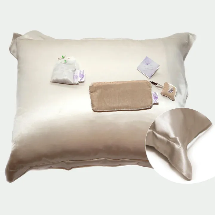 tiara silks® aromatherapy silk pillowcase with zipper velvet travel bag