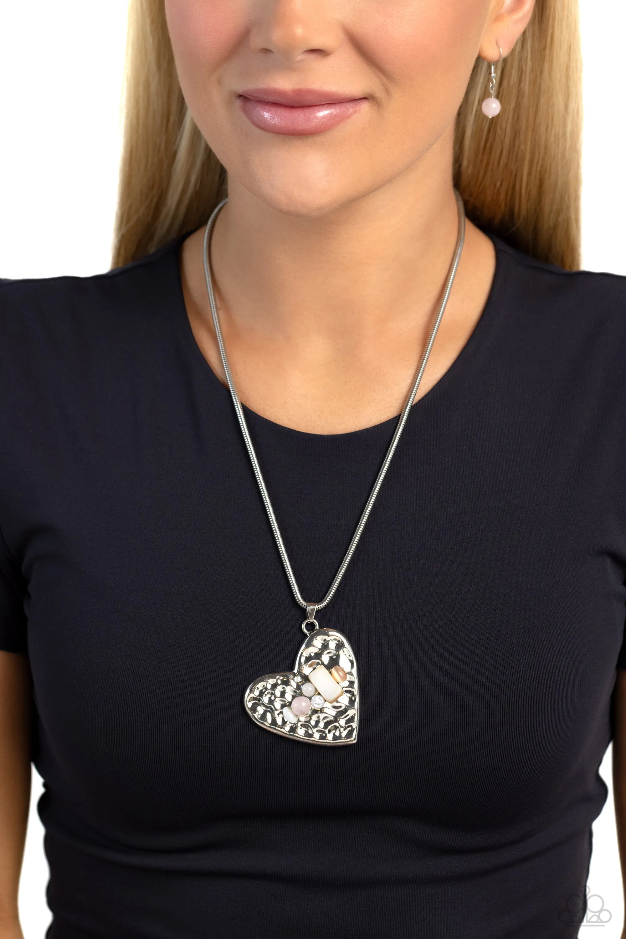 Tilted Trailblazer - Pink Heart Necklace - Paparazzi Accessories