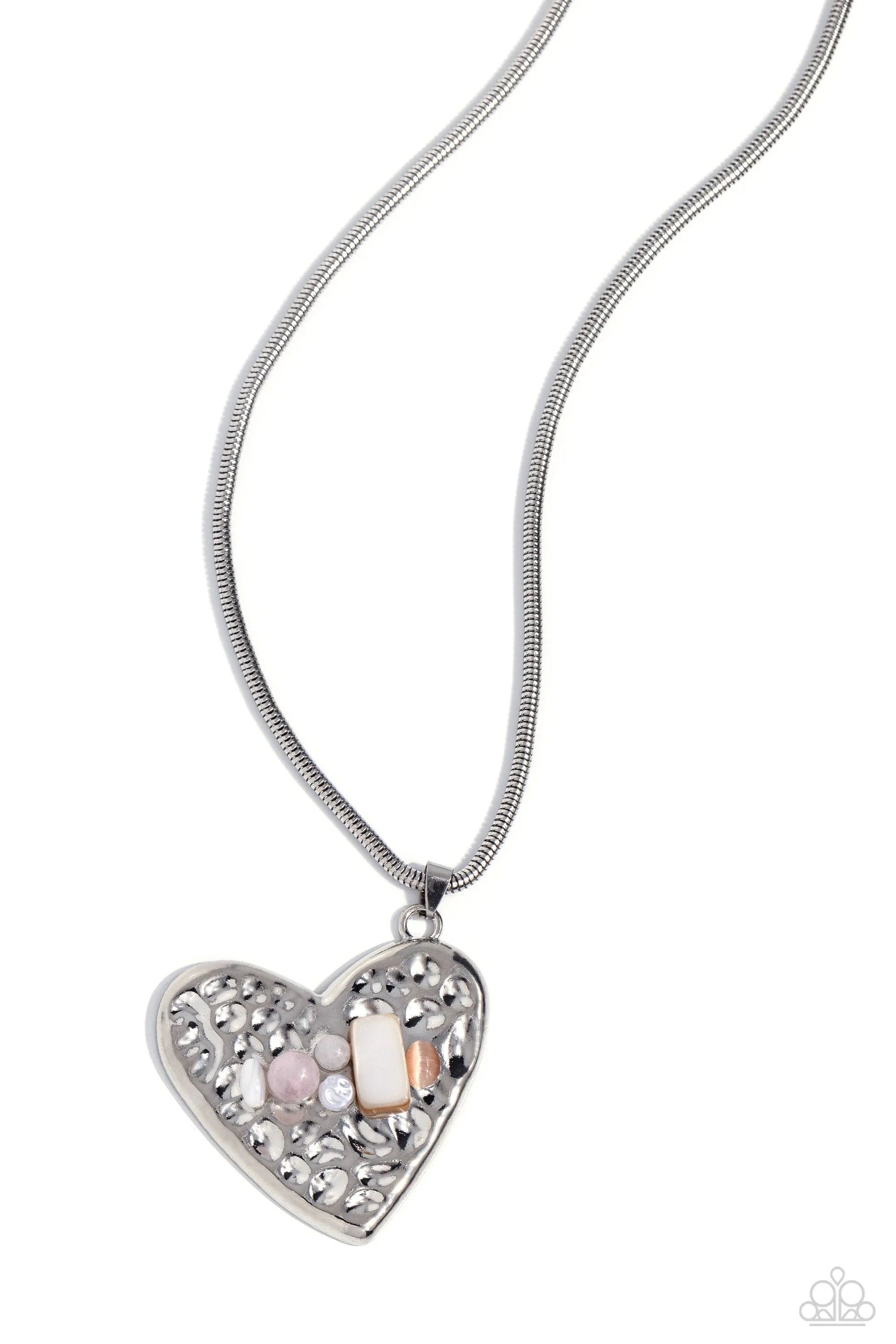 Tilted Trailblazer - Pink Heart Necklace - Paparazzi Accessories