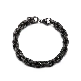 Titanium Steel Hip-Hop Twist Chain Bracelet with Retro Dot Pattern for Men