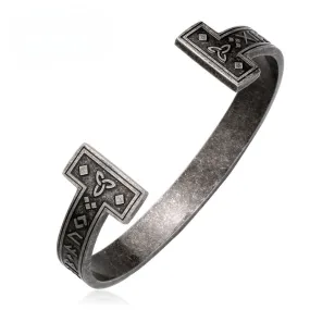 Titanium Steel Viking Rune Bracelet - Retro European & American Men's Jewelry