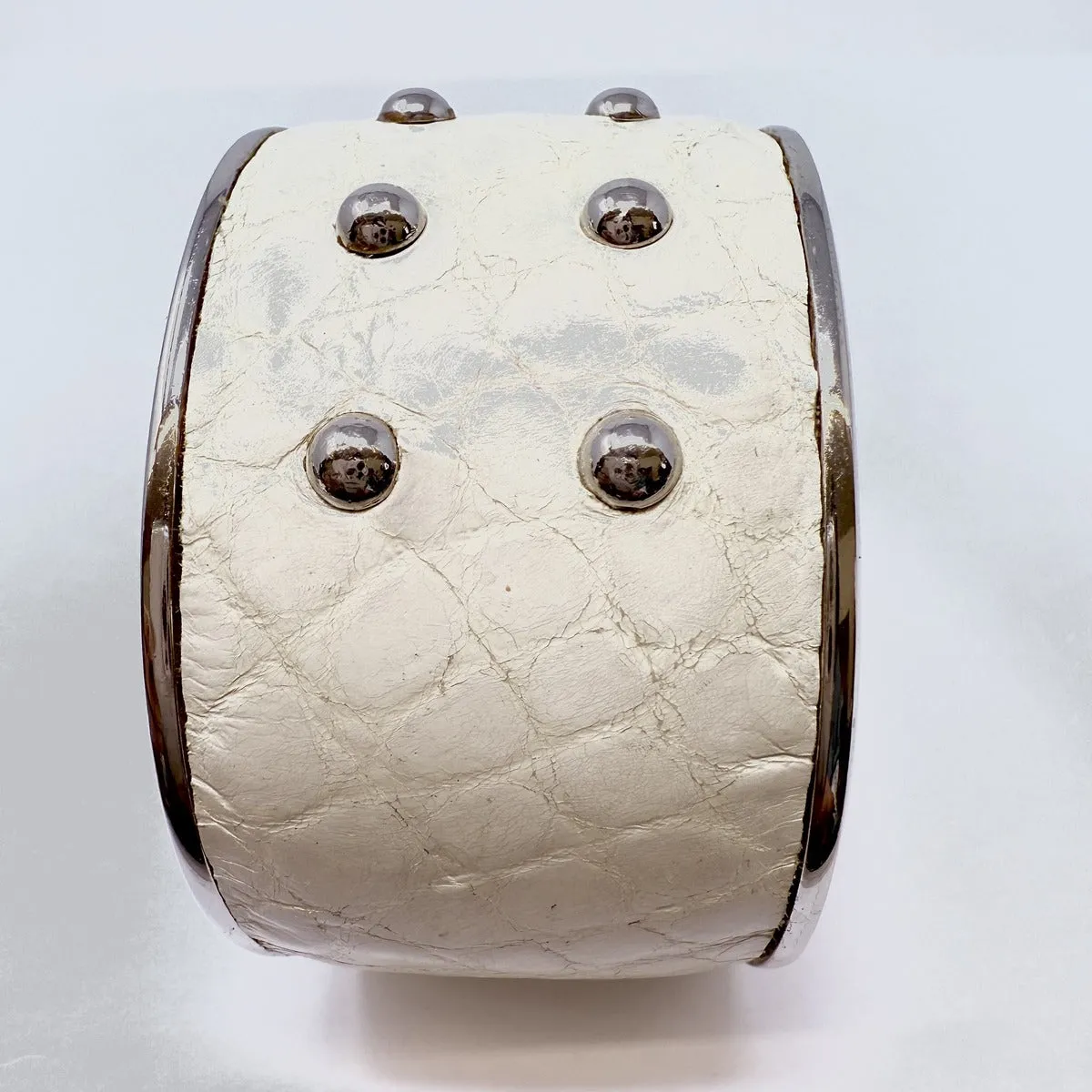 Tods Leather Studded Cuff  Bracelet