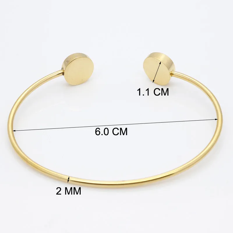 Trendy Geometric Double Round Shell Bracelet Plated 18K Gold Bangles Classic Fashion Jewellery Opening Design Bracelet For Women