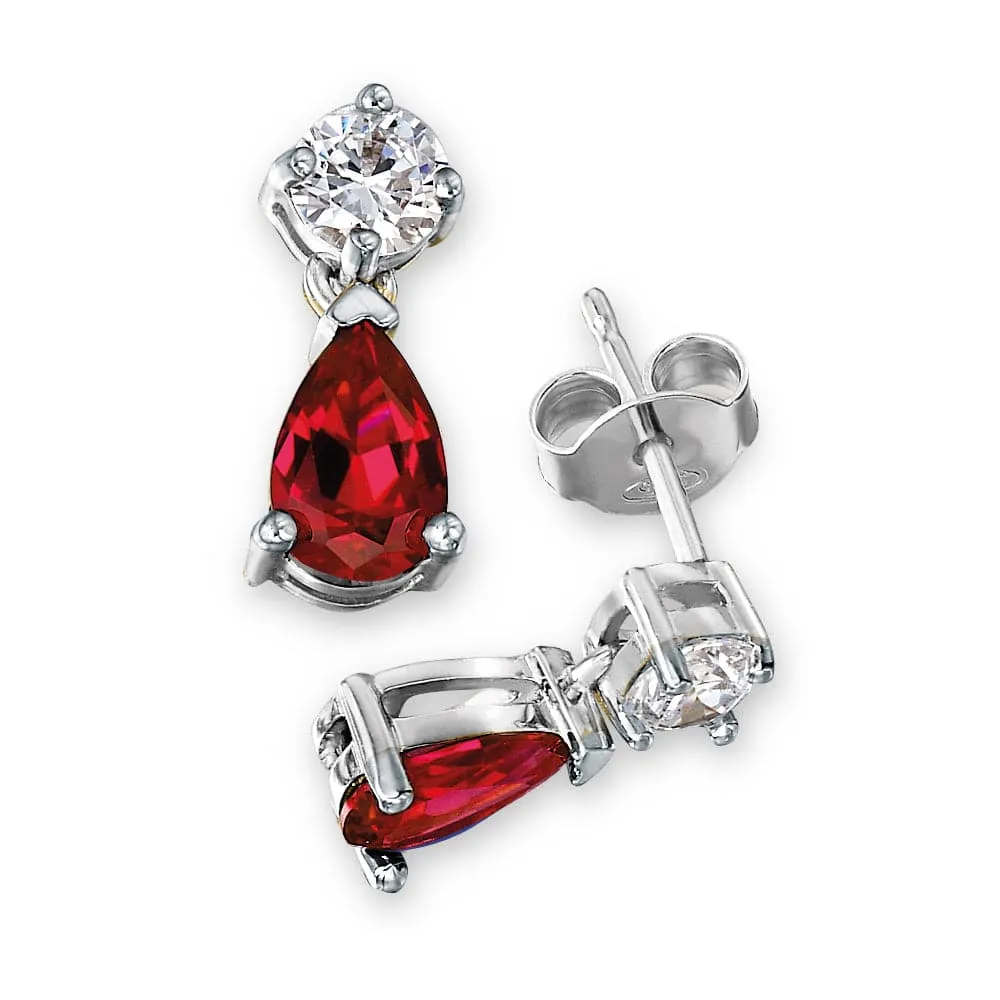 Tru-Ruby Teardrop Earrings