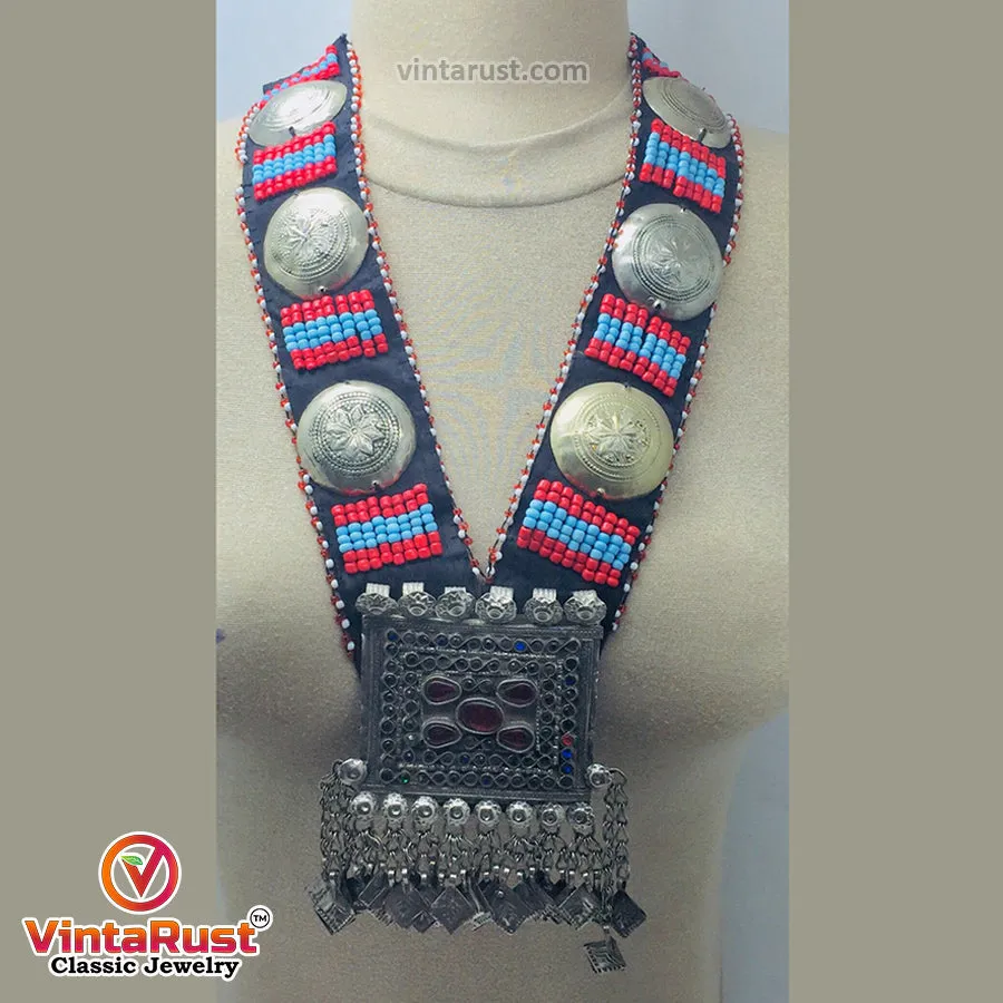 Turkmen Handmade Pendant Necklace With Beads