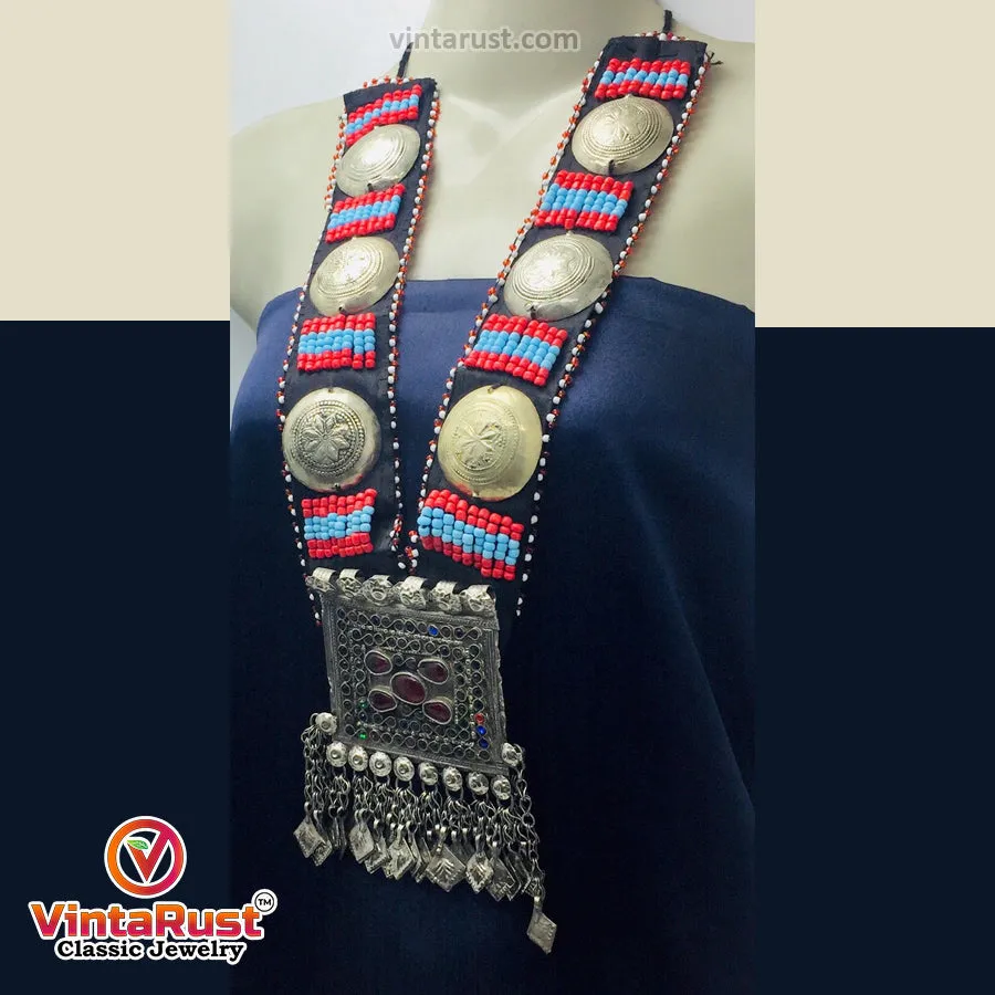 Turkmen Handmade Pendant Necklace With Beads