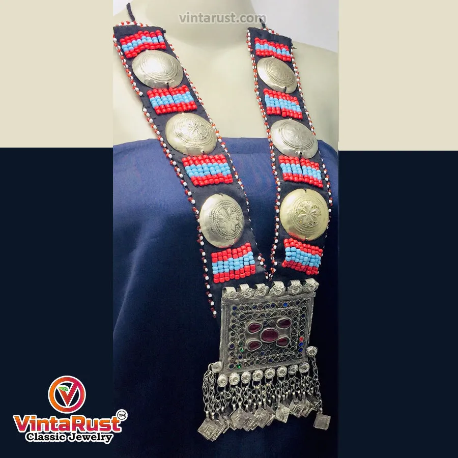 Turkmen Handmade Pendant Necklace With Beads