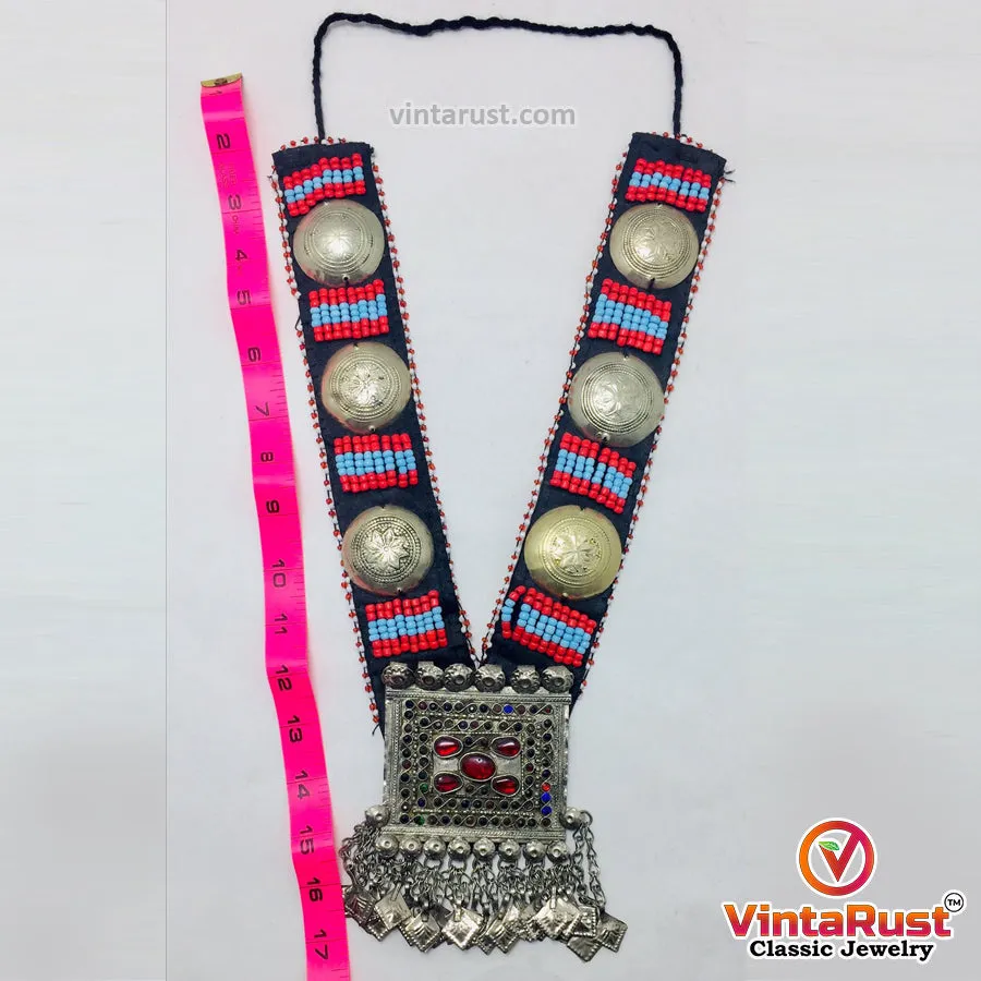 Turkmen Handmade Pendant Necklace With Beads