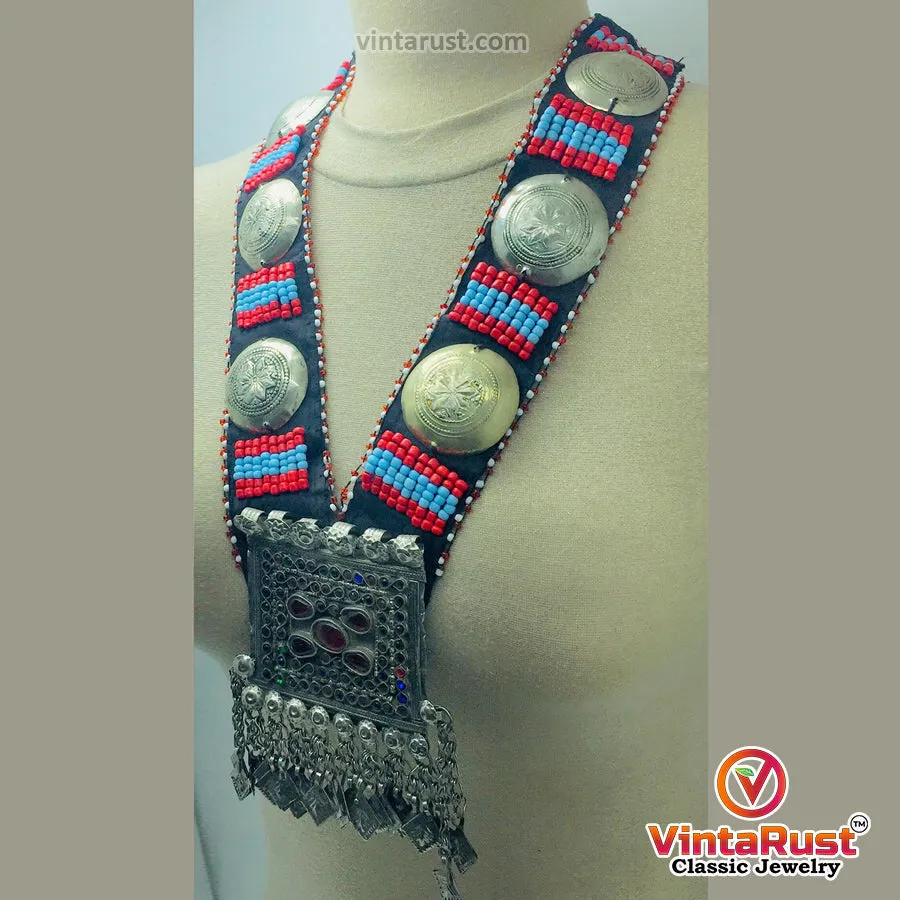 Turkmen Handmade Pendant Necklace With Beads