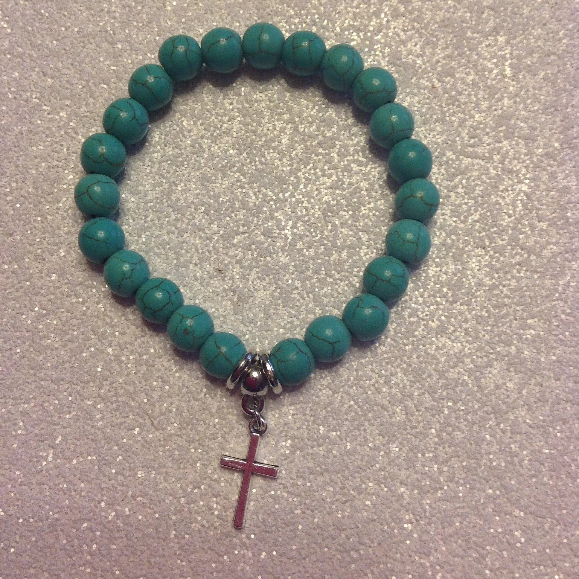 Turquoise beaded dolphin stretch braclet