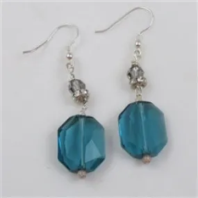 Turquoise Crystal Drop Earrings