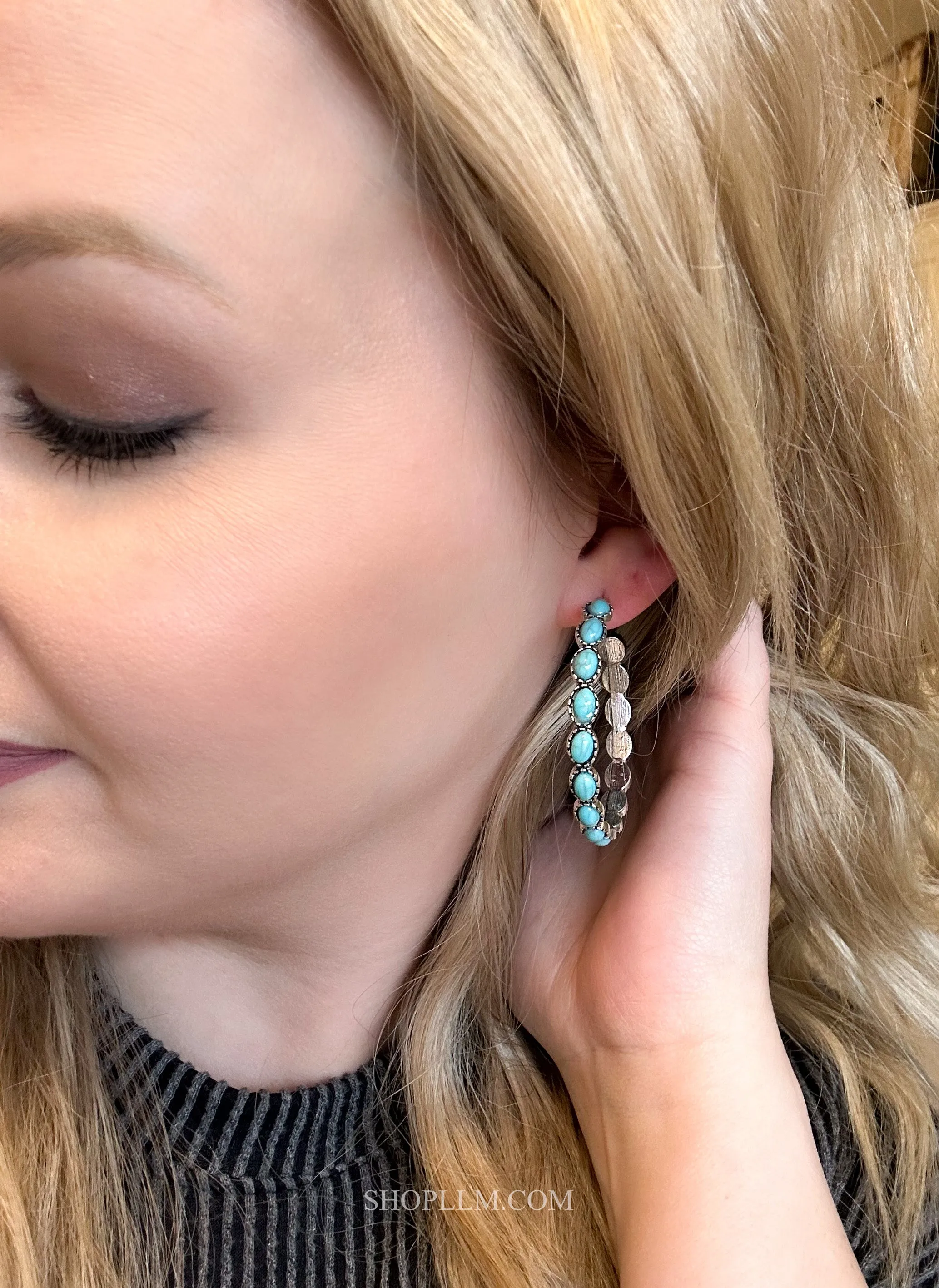 Turquoise Lady Hoops Earrings