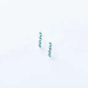 Turquoise Strand Stud Earrings in Sterling Silver