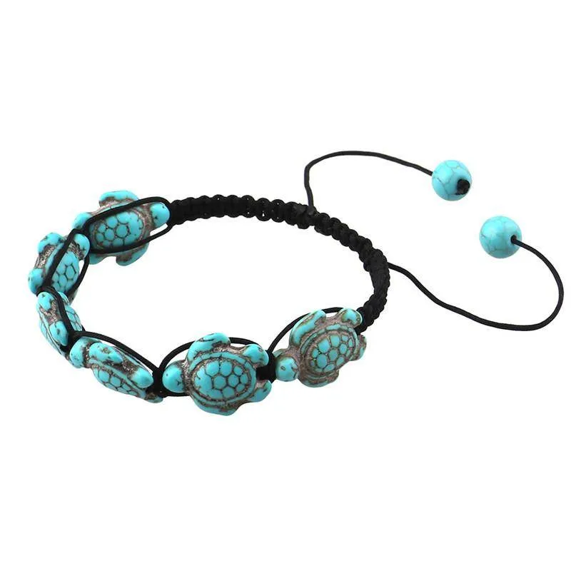 Turquoise Turtle Beaded Bracelet