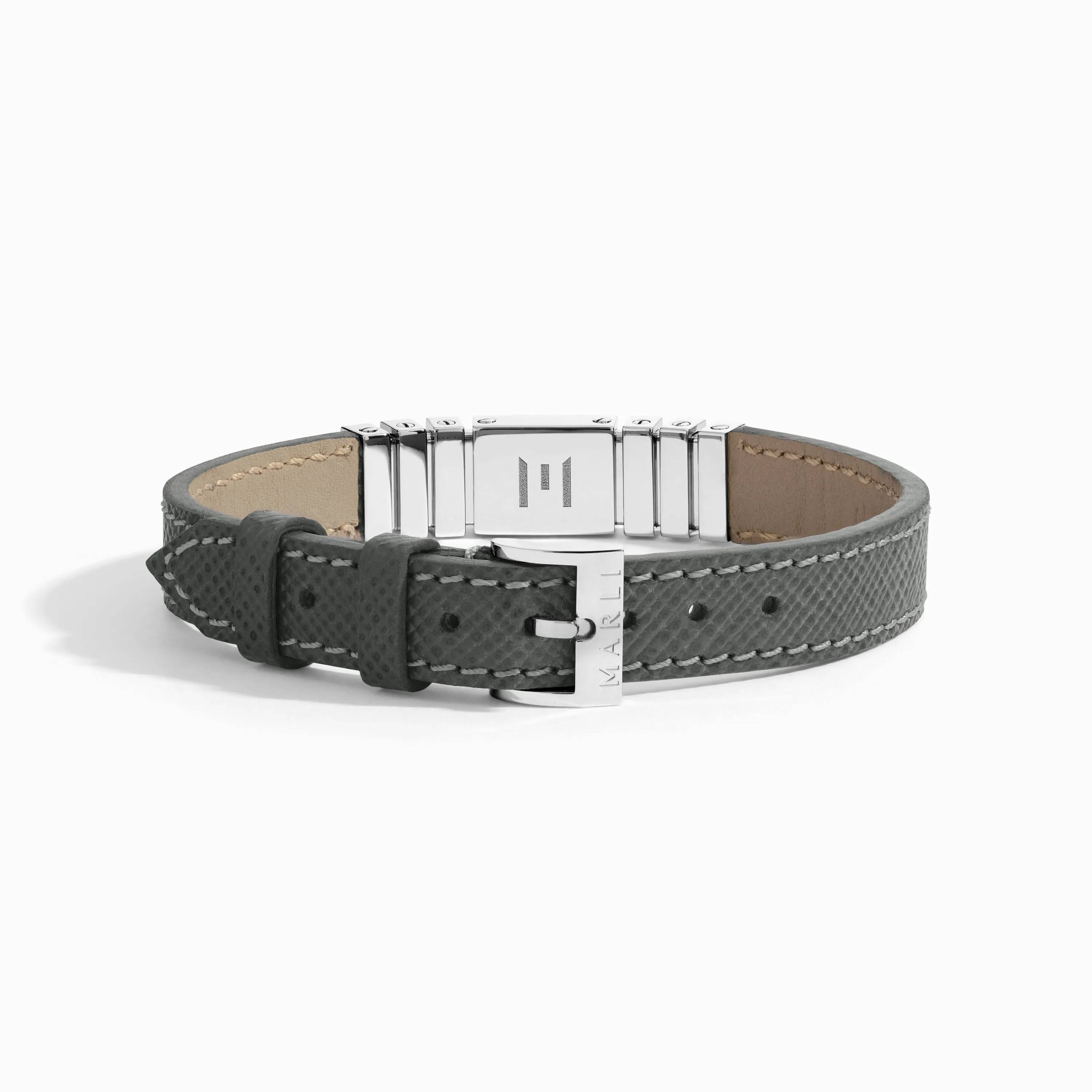 UNII Titanium Leather Strap Bracelet