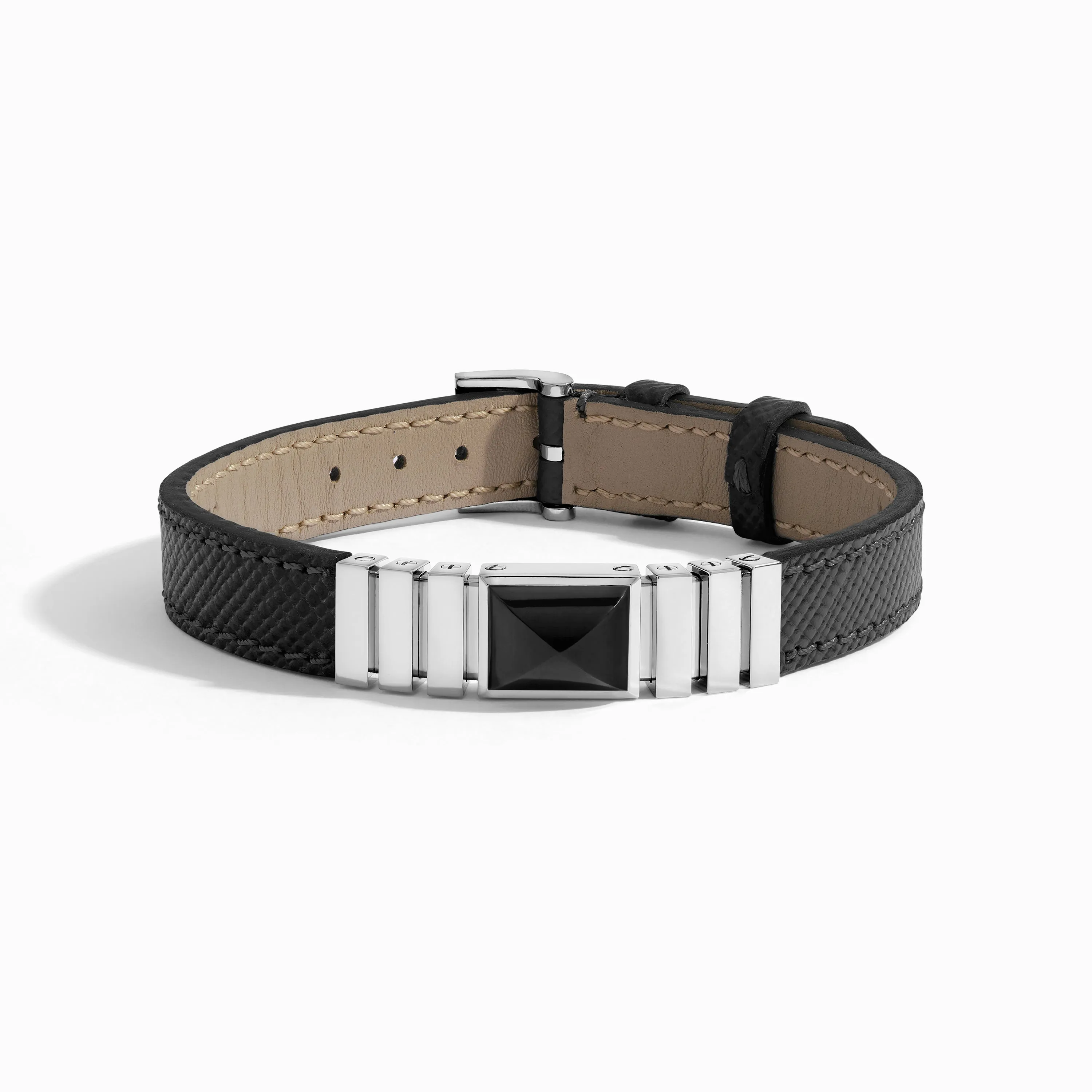 UNII Titanium Leather Strap Bracelet