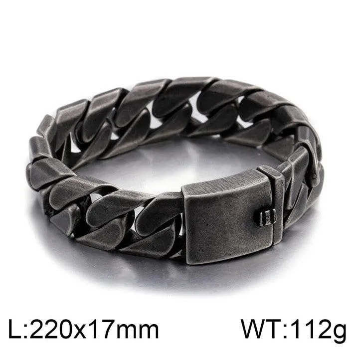 Urban Style Titanium Steel Men's Bracelet with Cuban Chain Detail