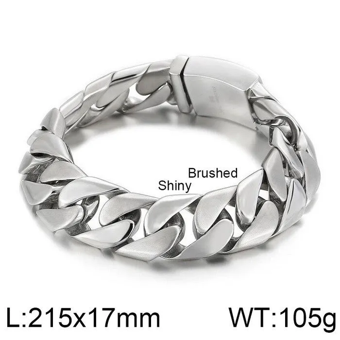 Urban Style Titanium Steel Men's Bracelet with Cuban Chain Detail