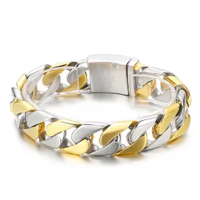 Urban Style Titanium Steel Men's Bracelet with Cuban Chain Detail