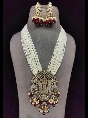 Victorian Finish Beaded Temple Necklace Set