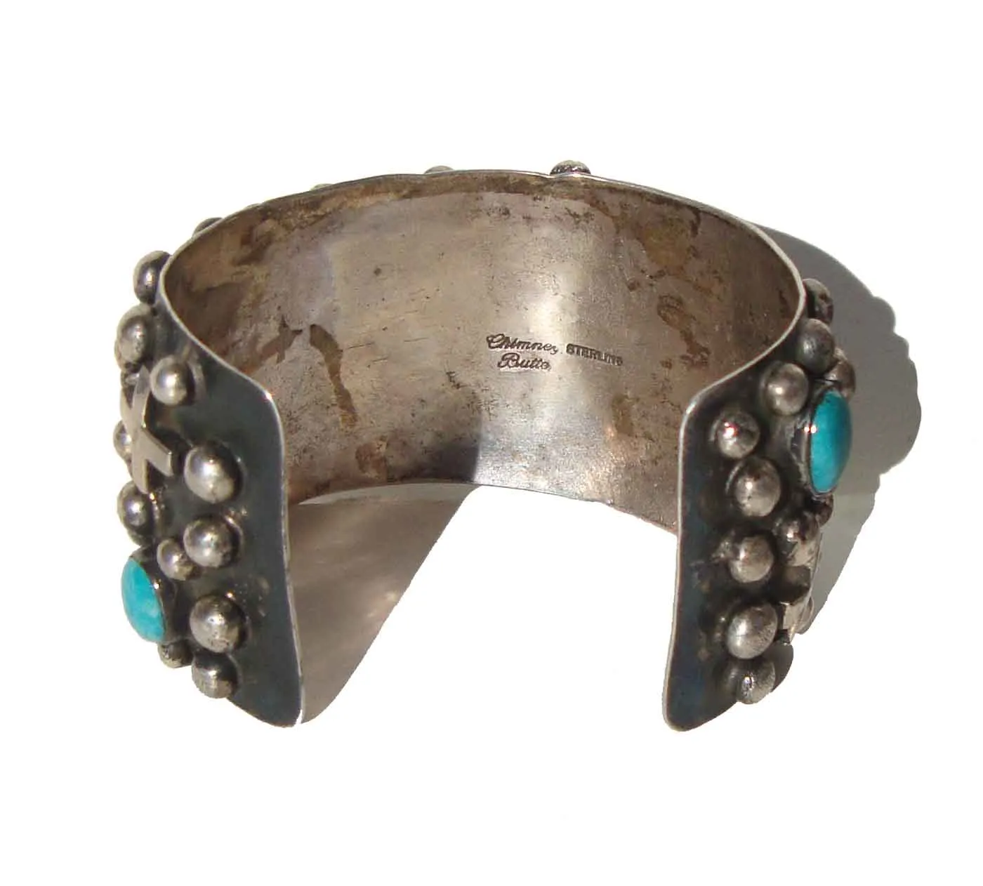 Vintage Sterling Silver & Turquoise Cuff Bracelet – Chimney Butte