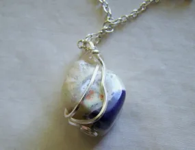 Violet Flame Grape Opal Polished Gemstone Pendant