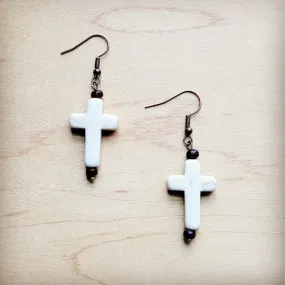 White Turquoise Cross Earrings - The Jewelry Junkie