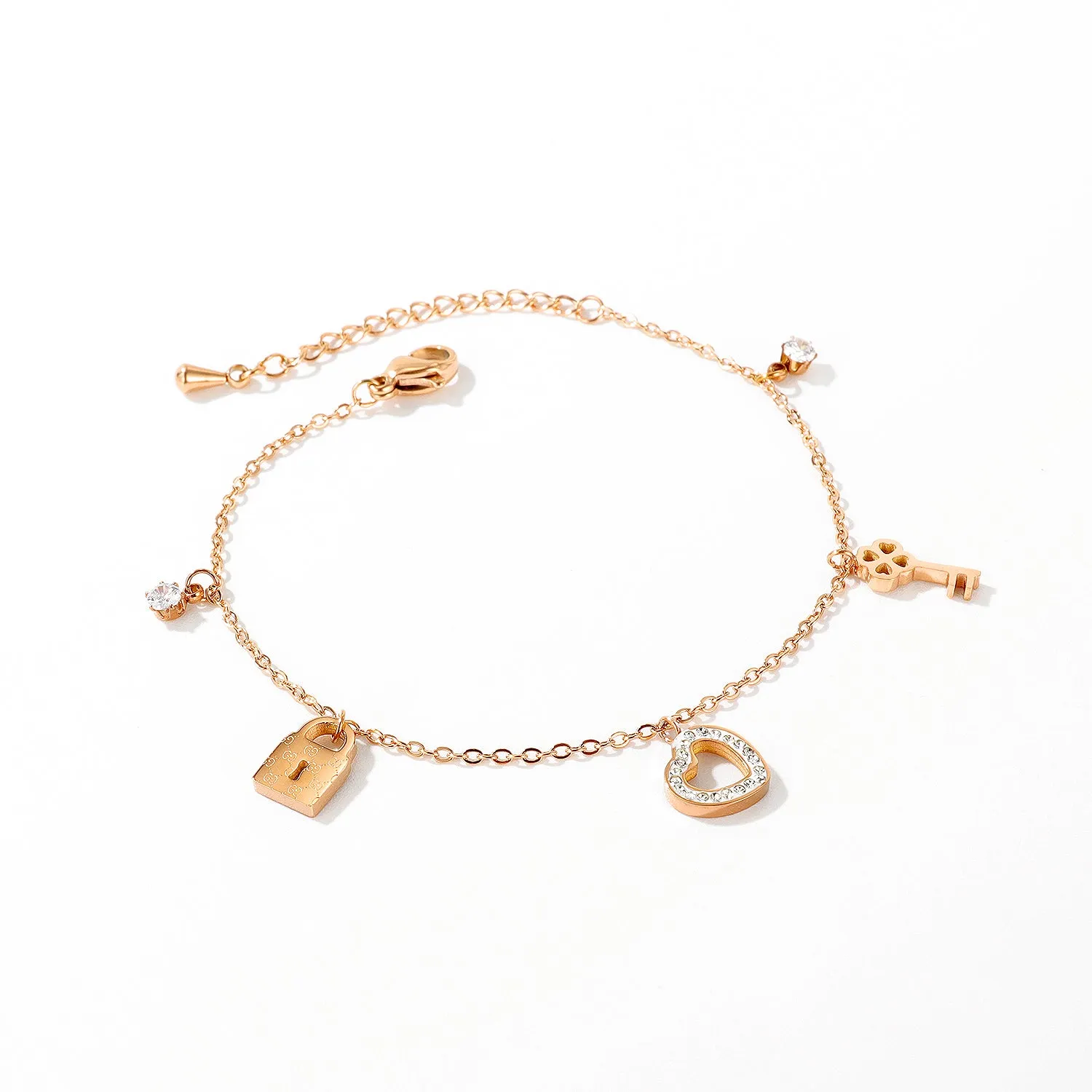 Women's Fashion Key and Lock Bracelet