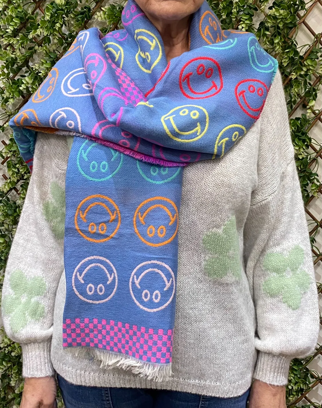 Zelly 1050602 Multi-Coloured Smiley Face Scarf